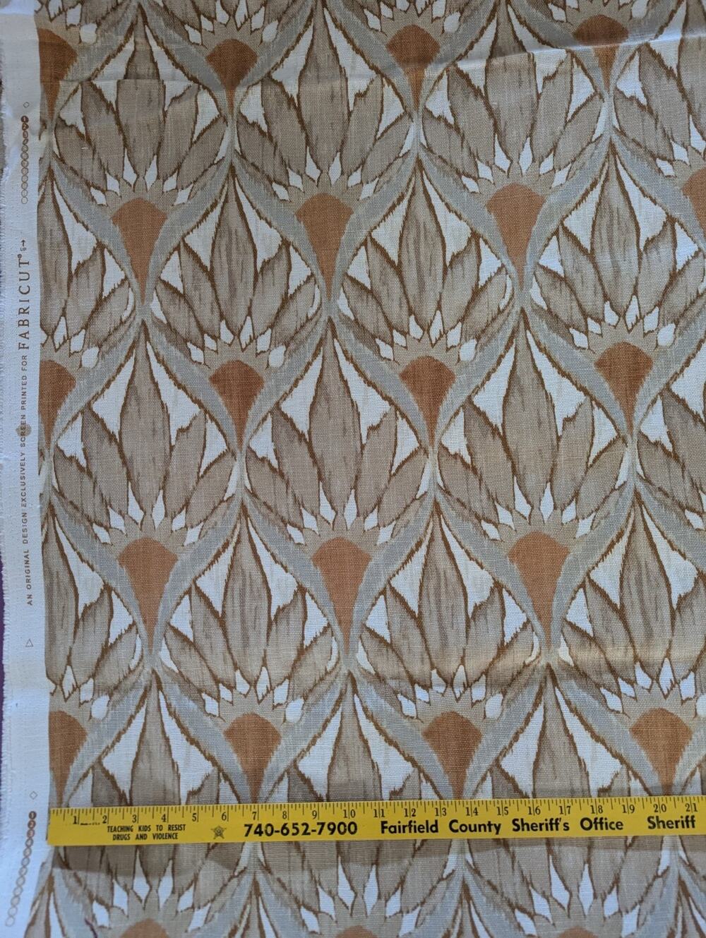 Fabricut Macy Cinammon Linen Blend Upholstery Drapery Bedding Bty 55"W